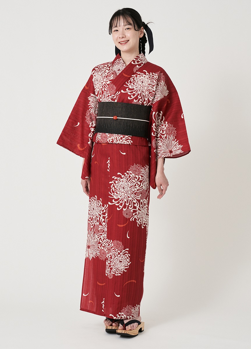 プレタ浴衣 風花 夏菊日和 茜色 | 浴衣 | やまとオンラインストア