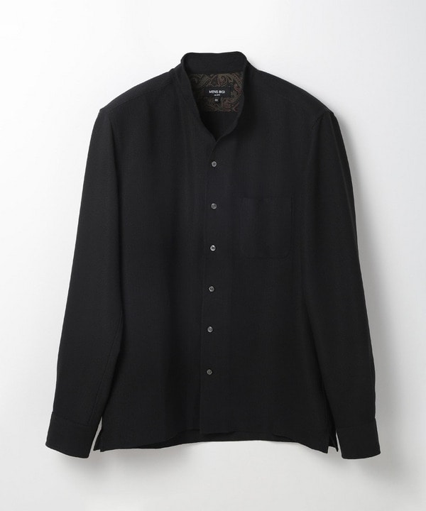 ポリエステルサッカーストレッチスタンドカラーシャツ｜メンズ