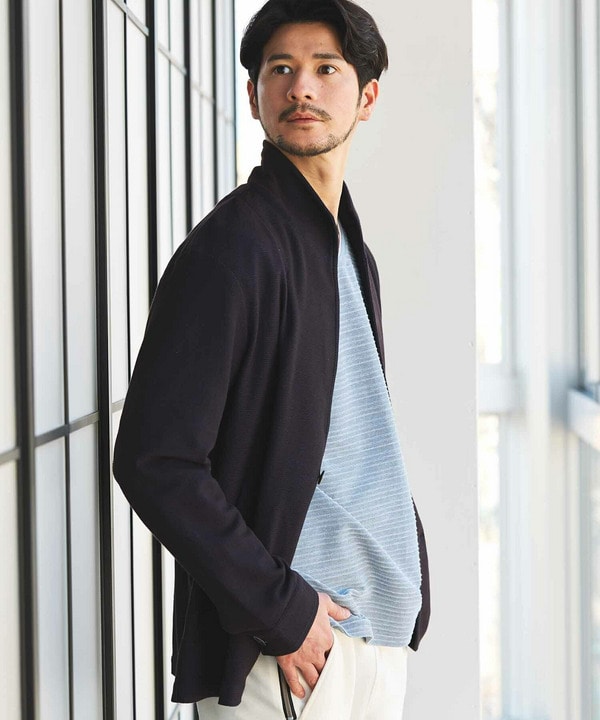 ワイヤー入りハニカムスタンドカラージャケット｜メンズファッション