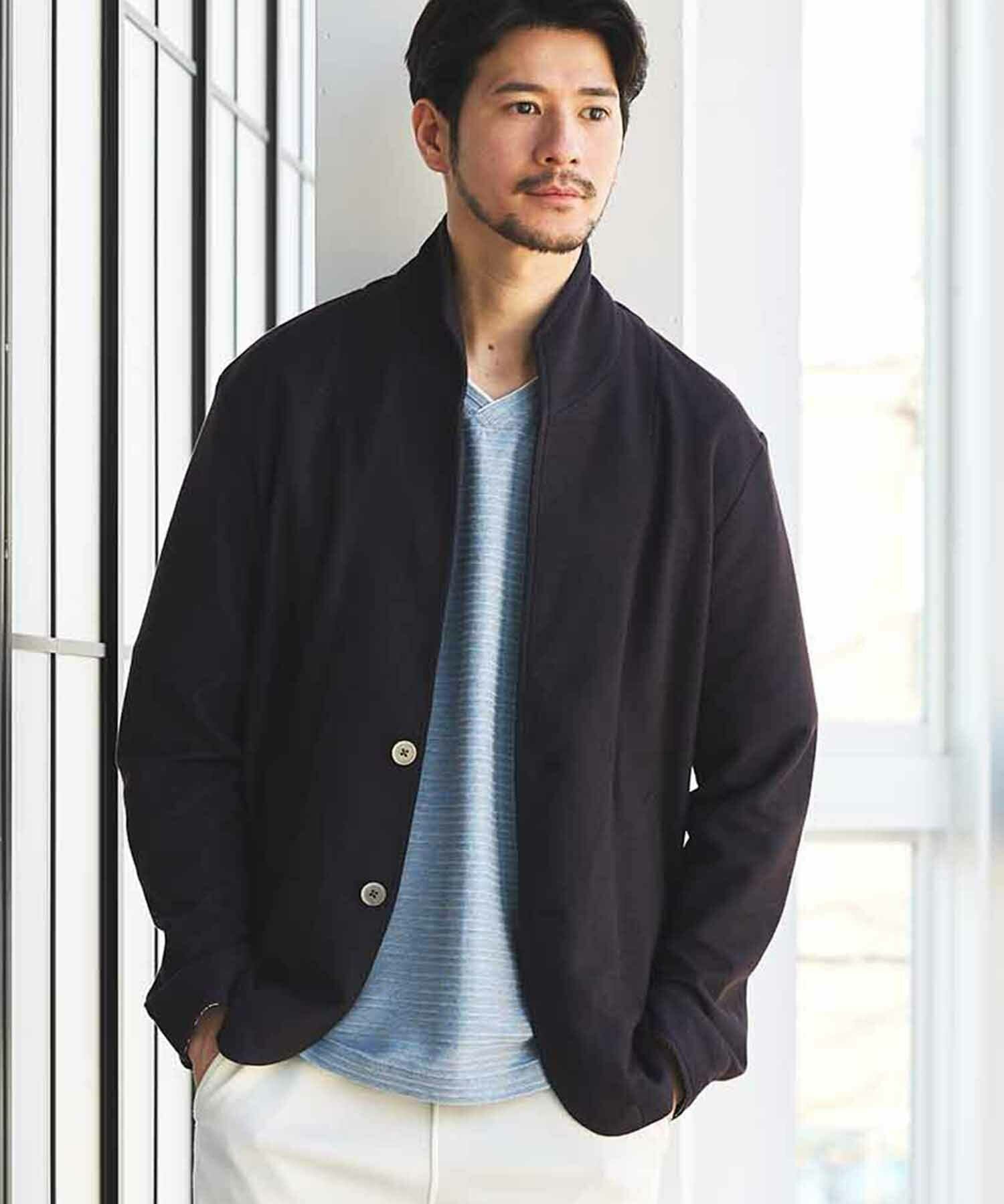 ワイヤー入りハニカムスタンドカラージャケット｜メンズファッション
