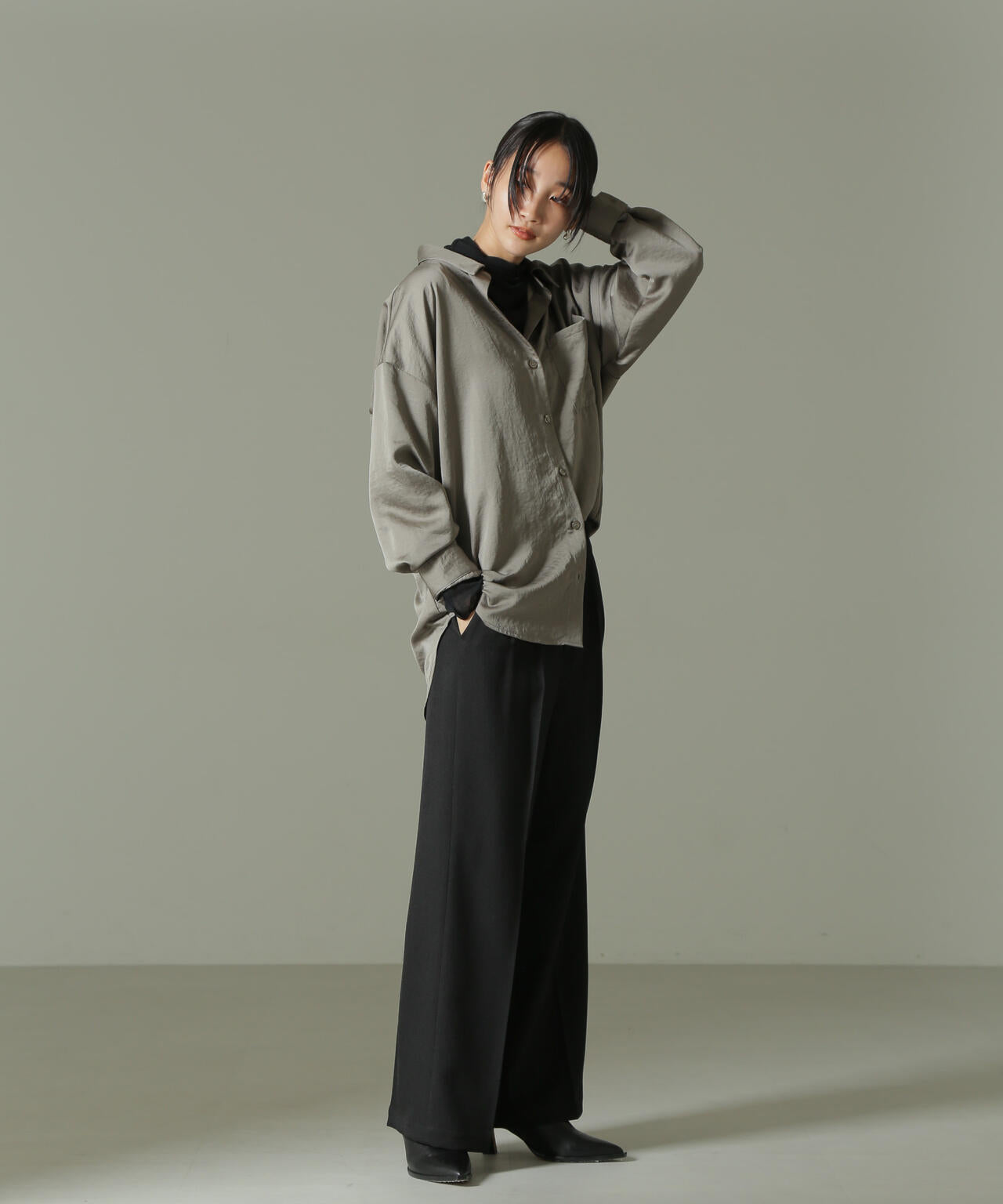 ok.soon オクスン 1tuck casual slacks khaki パンツ ok.soon 1tuck