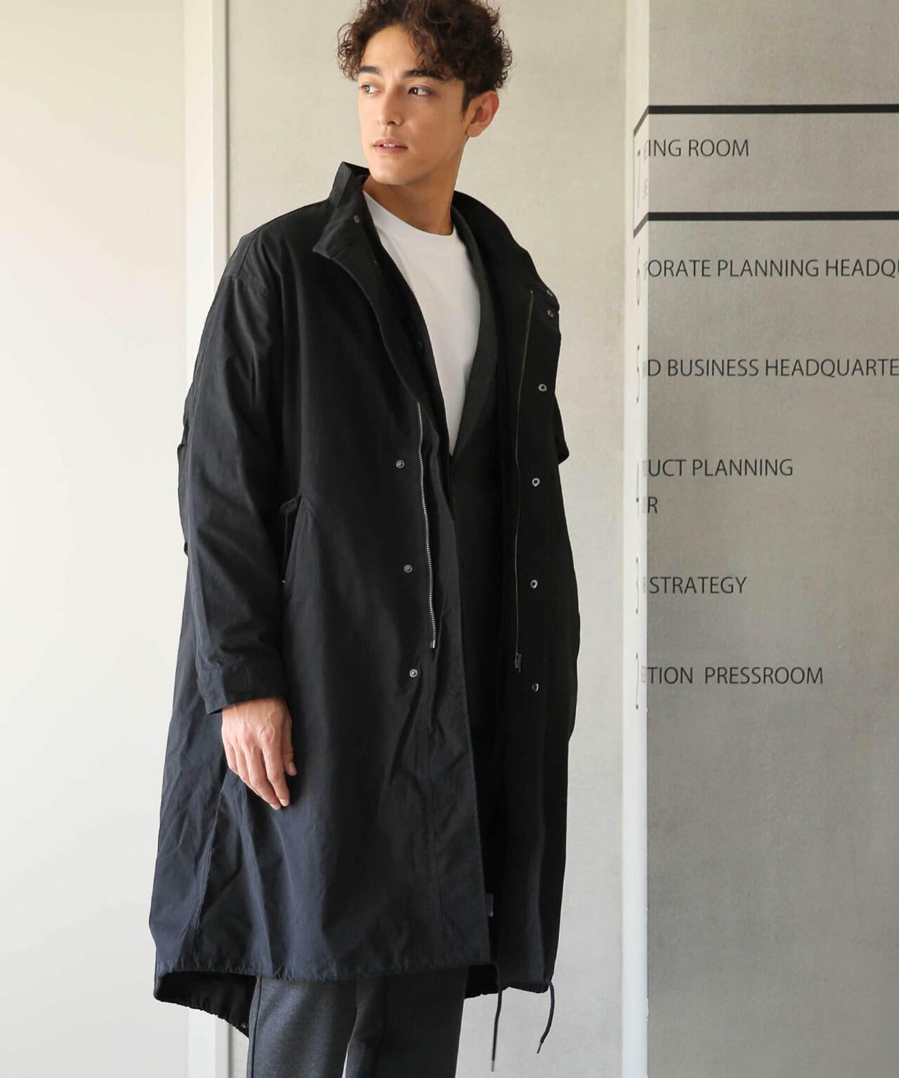 宇宙 ネイビー ロングコート 刺繍モッズコート 宇宙 ネイビー ロング