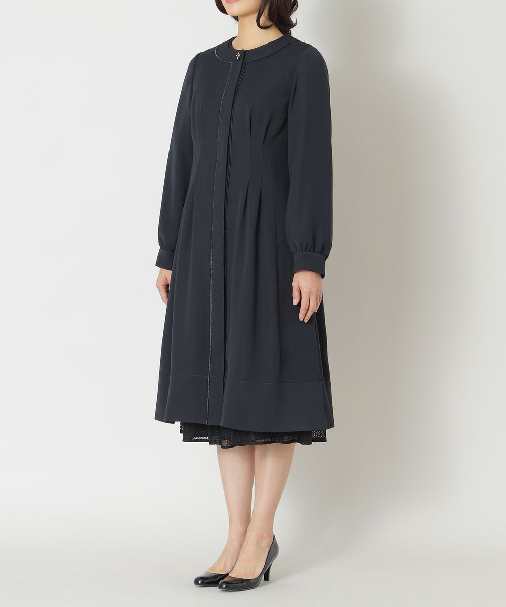 ダブルフェイスサテン ノーカラーコート(コート)｜TO BE CHIC(トゥー