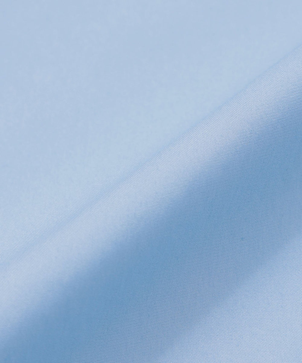 コットンナイロンストレッチスタンドカラーブラウス(トップス