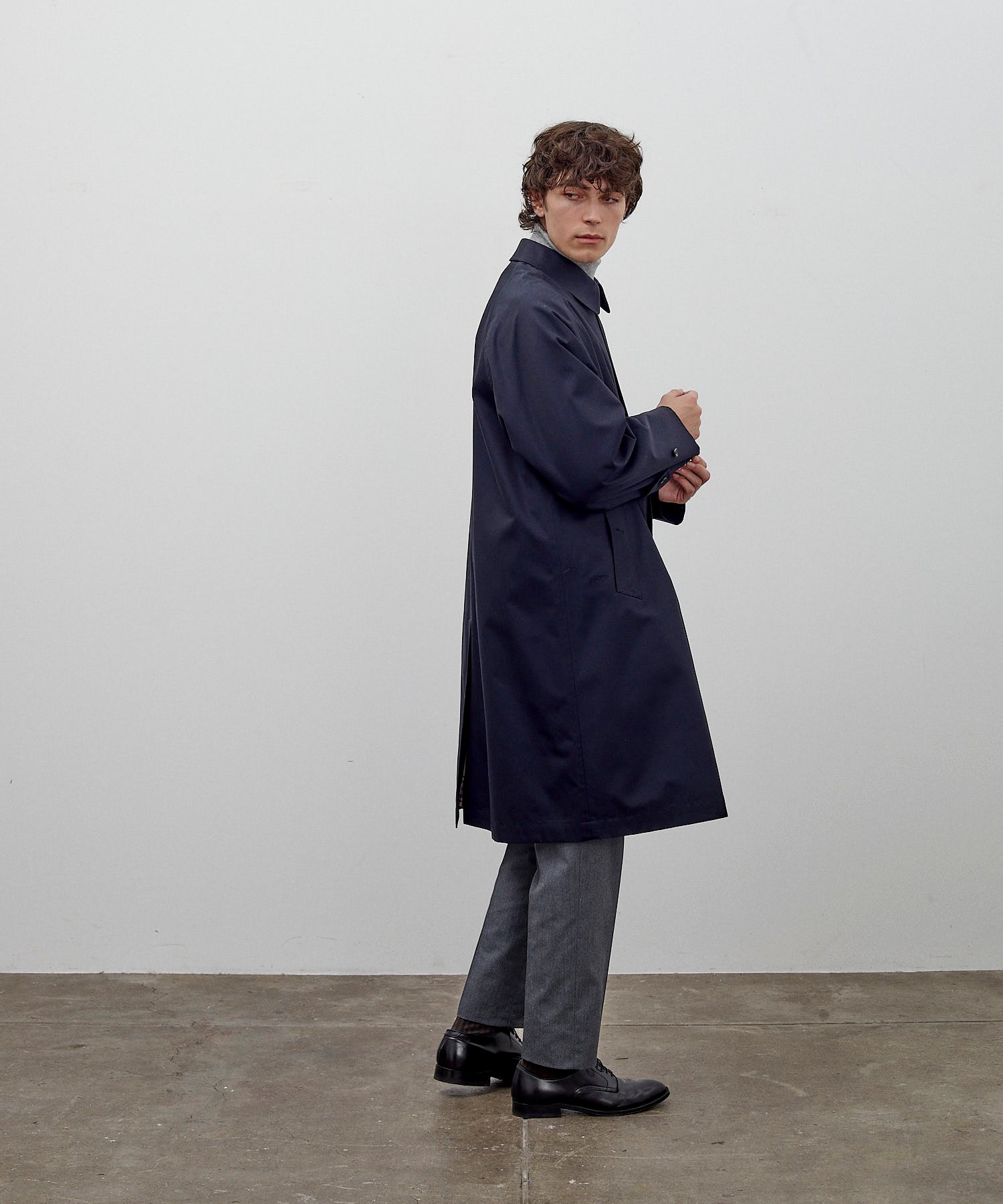 SINGLE RAGLAN COAT 1 / GABARDINE NAVY – ANATOMICA OFFICIAL ONLINE