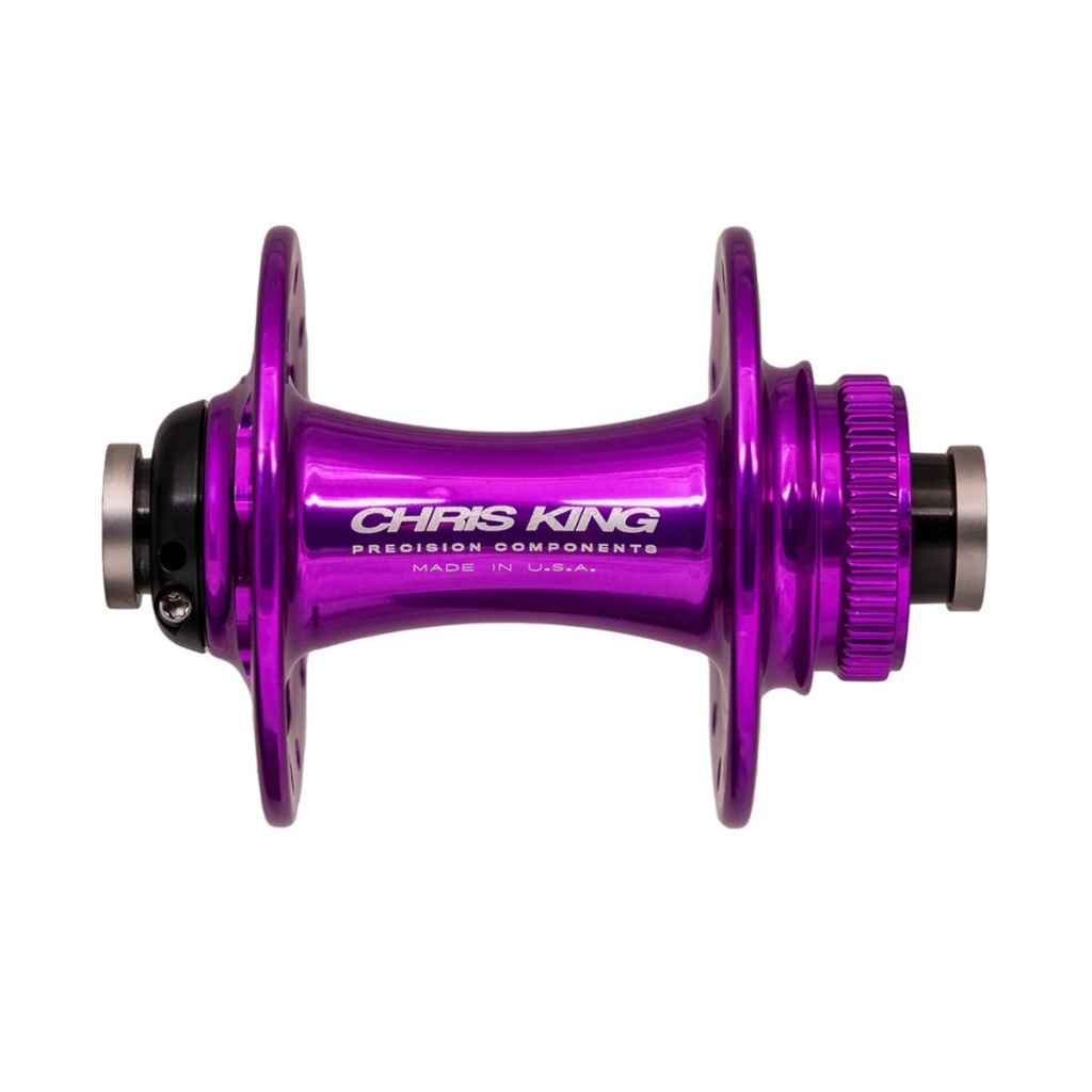 CHRIS KING* R45 disc road hub front (3d violet/center lock) - BLUE