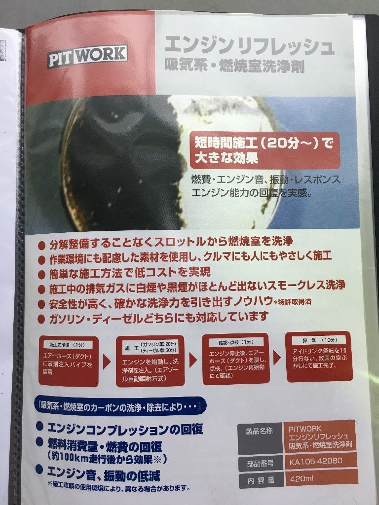 PIT WORKのエンジンリフレッシュ | のぶやんのブログ