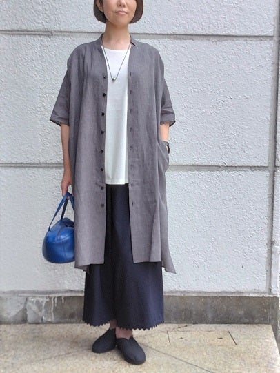 綿麻ちぢみ”の前開きチュニック | 長野ヨーガンレール Jurgen Lehl Nagano