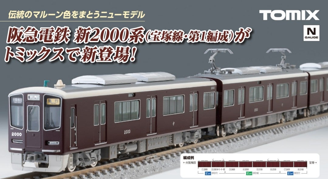 TOMIX 発売直前画像公開 阪急電鉄 新2000系（宝塚線・第1編成） | 約