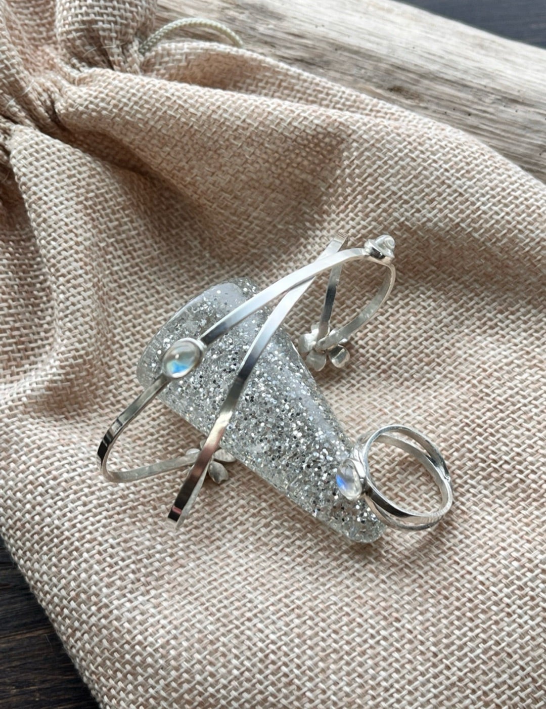 マッシュ SILVER 925 バングル ブルー ムーンストーン moon ブルー