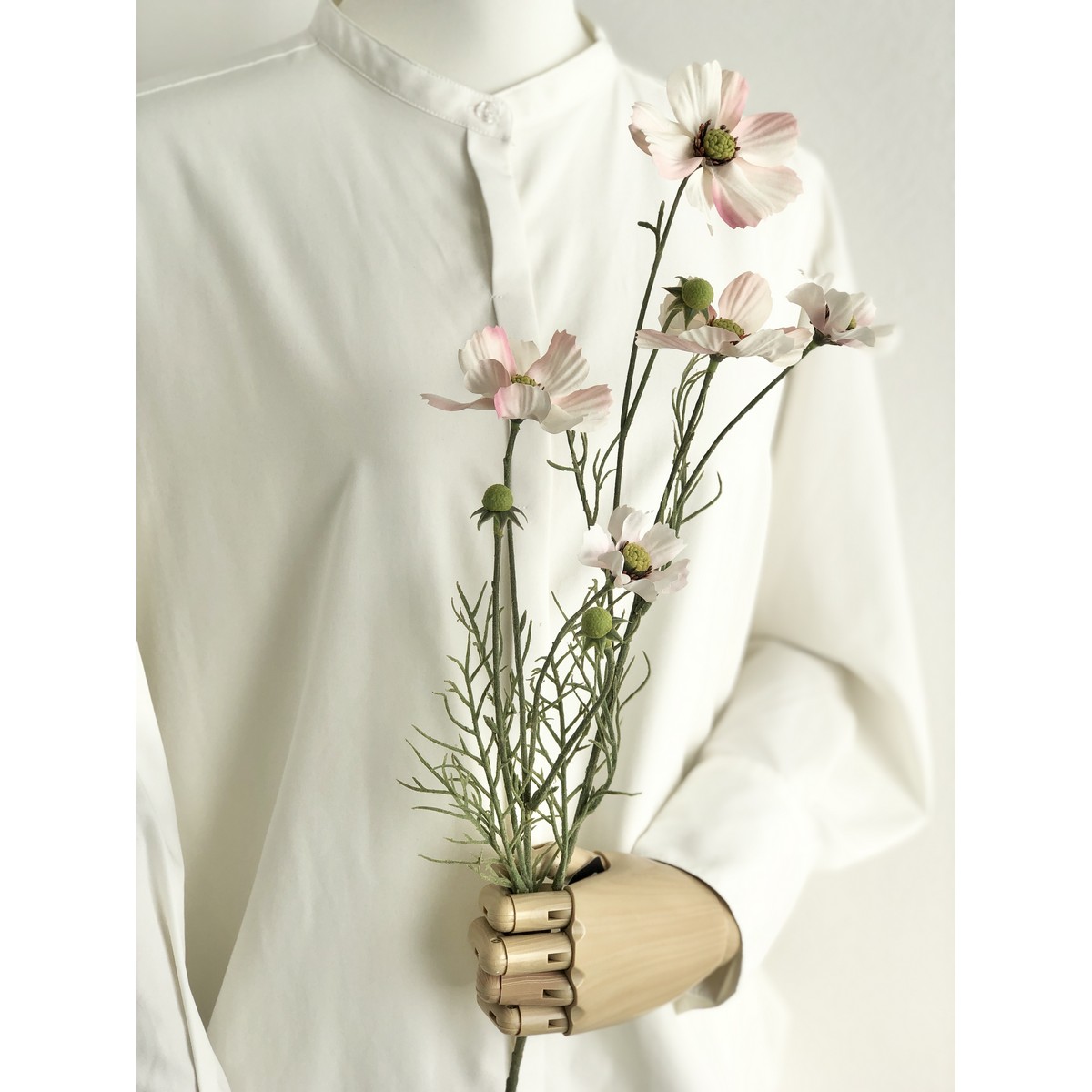 造花】アスカ/コスモス×5 つぼみ×3 #003C クリームピンク/A-34634-3C