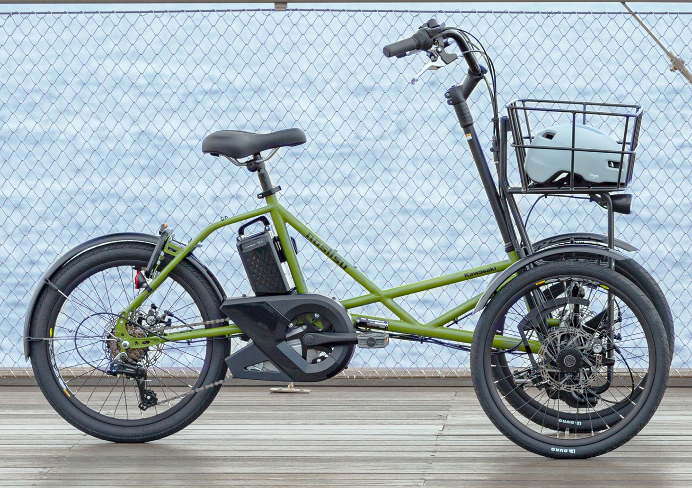 なんとカワサキ製！前カゴ付き電動三輪アシスト自転車「noslisu」は