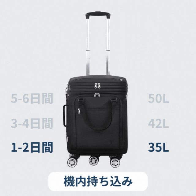 機内持ち込みから5泊まで！1つで6役、変幻自在の多機能スーツケース