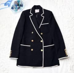 ヴァレンティノ 2022 パイピング ツイードジャケット ダブルボタン 金