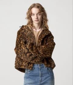 6(ROKU)＞フェイクファー レオパード ブルゾン 38 - メルカリ