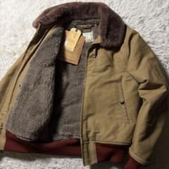 未使用級□バズリクソンズ フライトジャケット B-15 襟ボア 赤リブ 38