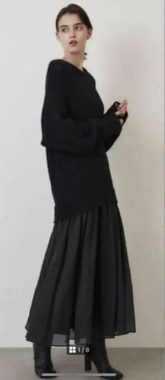 新品タグ付き】ELENDEEK ブラッシュヤーンニットドッキングワンピース