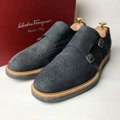 良品】Salvatore Ferragamo ダブルモンク ドレスシューズ 9 - メルカリ