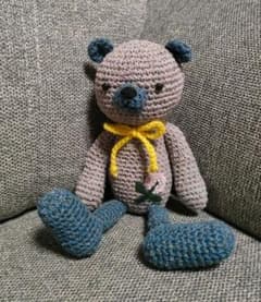 あみぐるみ くま ぬいぐるみ ハンドメイド ミナペルホネンかけら付き