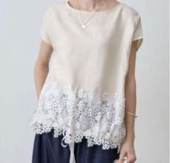 ROSE様専用 ビアズリー 裾レースリネンブラウス - メルカリ