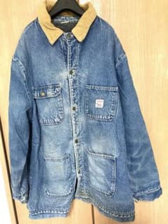 90s/ポインターブランド】デニム カバーオール 襟コーデュロイ USA製