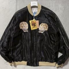 未使用タグ付き テーラー東洋 スカジャン 蛇髑髏 日本地図 XLサイズ