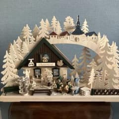 ドイツ エルツ地方 木のクリスマス飾り キャンドルアーチ シュヴィップ