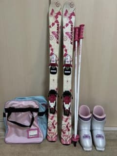 キッズ用 KAZAMAスキー板110cm ブーツ20cmストック90cm - メルカリ