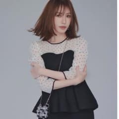 新品】jusglitty ジャスグリッティー シアーブラウスレイヤードニット