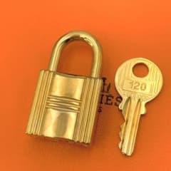 HERMES エルメス カデナ 120番 ゴールド24Kメッキ 鍵付き 南京錠