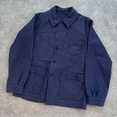 40s ブルーモールスキンジャケット VULCAIN 刺繍タグ フレンチワーク