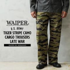 WAIPER.inc 米軍 タイガーストライプ カモ カーゴ トラウザー L - メルカリ