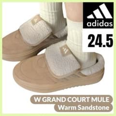 韓国限定】adidas アディダス24.5㎝ ボア付き サンダル ブラウン