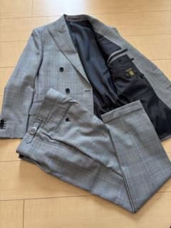 Empire Mills ダブルブレストスーツ グレー系チェック - メルカリ