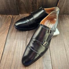 極美品◇スコッチグレイン I-0822 ダブルモンクストラップ 黒 25cm