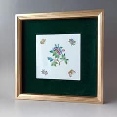 ヘレンド 花と蝶 陶板画 額装 HEREND - メルカリ