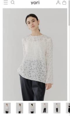 新品未使用】yori/shirocon レースジャガードブラウス 34 - メルカリ