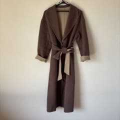 Noela ダブルフェイス リバーコート ロング 上品配色 リバーシブル