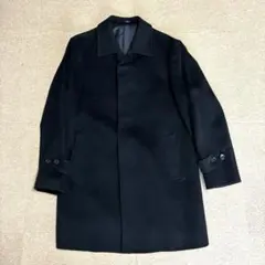 上質なカシミヤ100%】ヴィンテージ古着 ステンカラーコートロング 比翼