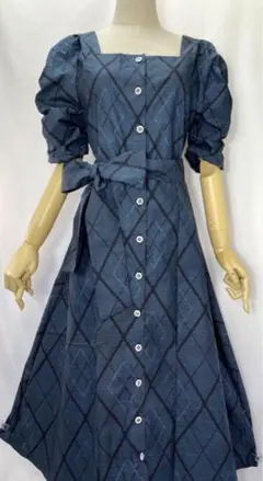 久留米絣 書生紬着物リメイクロングワンピース 207 - メルカリ