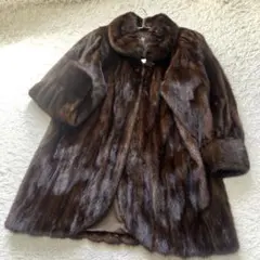 着丈90cm 袖太デザイン デミバフミンク エンバ リアルファーコート