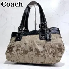 極美品✨COACH ハンドバッグ ホース&キャリッジ プリーテッド SOHO