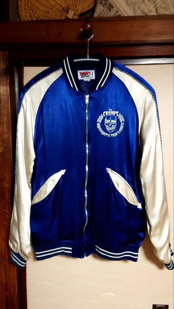 BEAMS 虎 東洋テーラー 2面用 スカジャン unisex レーヨン ブルー