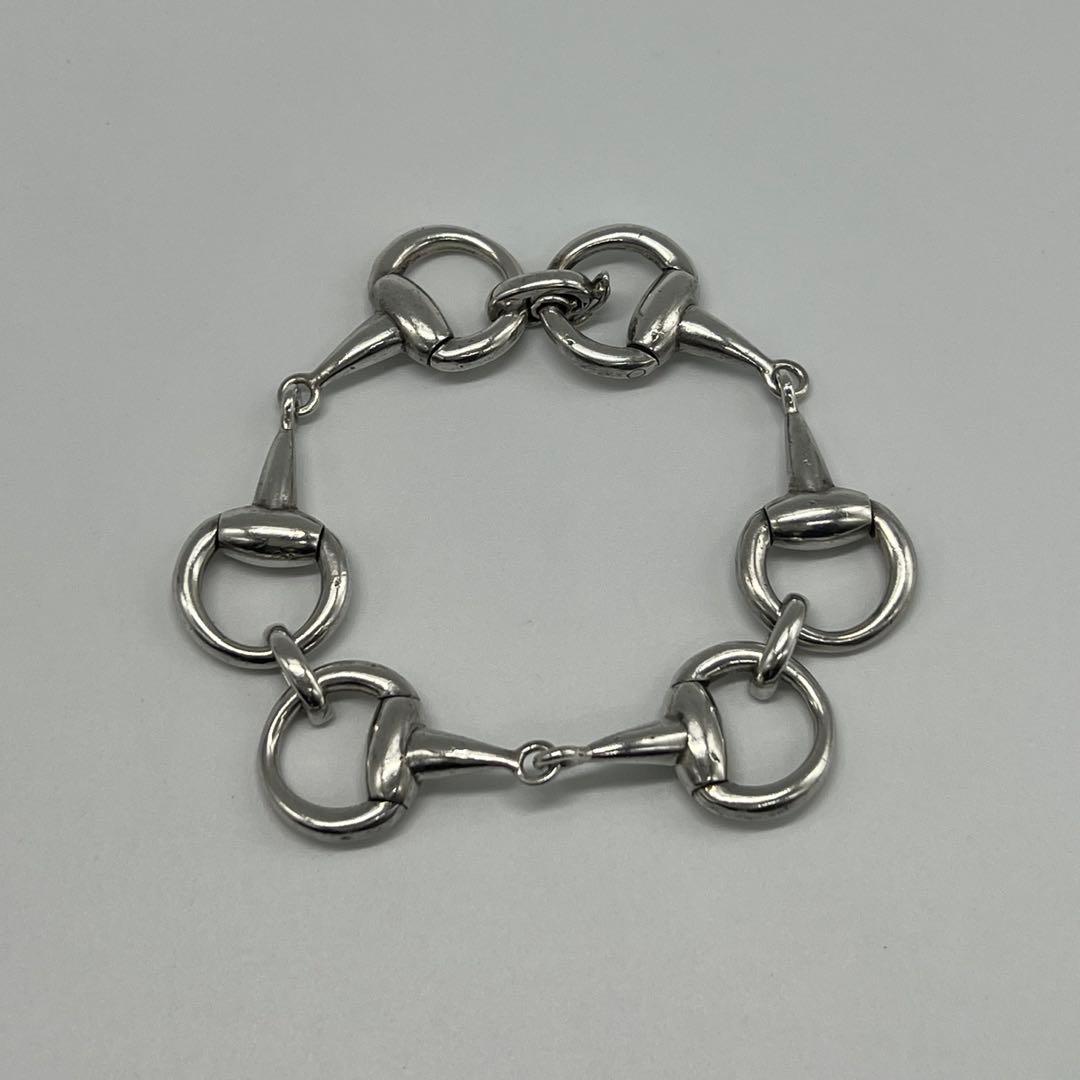 セリーヌ CELINE ホースビットブレスレット SV800蟹刻印 ヴィンテージ