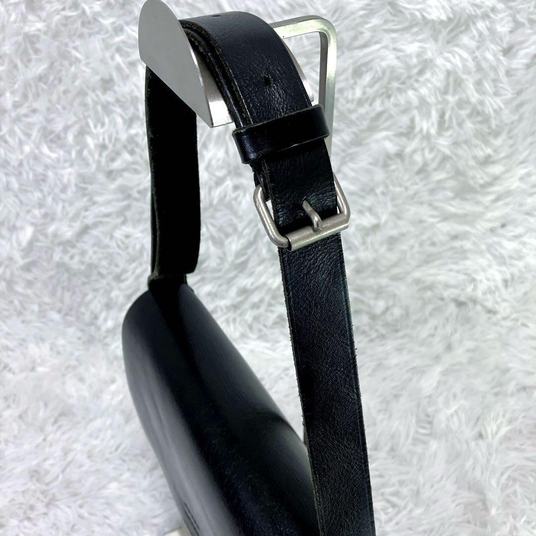 希少✨ PORTER オールレザーショルダーバッグ フラップタイプ 黒 縦型