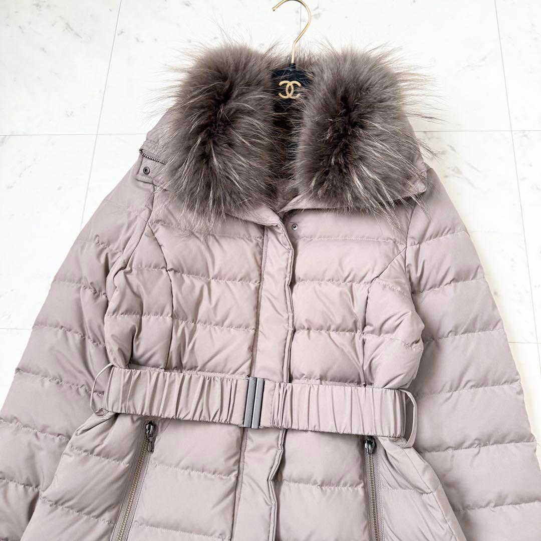 美品❤️西川ダウン ナノユニバース ダウンコート グレージュ ベルト M