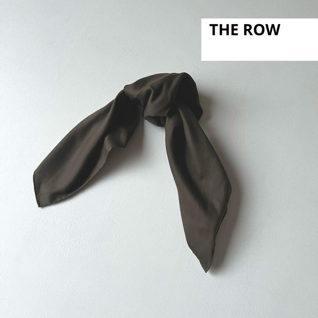 【Sale】 THE ROW Square Scarfコットン オリーブ Sale】 THE ROW Square Scarfコットン オリーブ