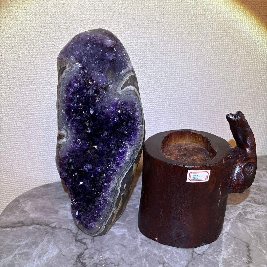 ウルグアイ産♡アメジストドーム♡2色カラー♡2.8kg フラワー♡天使の指紋付き