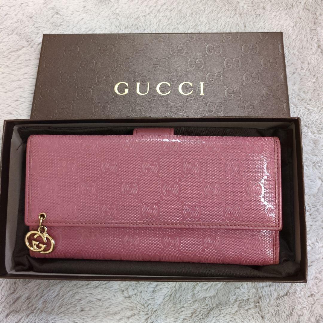 GUCCI ピンク GGパターン 長財布 - メルカリ
