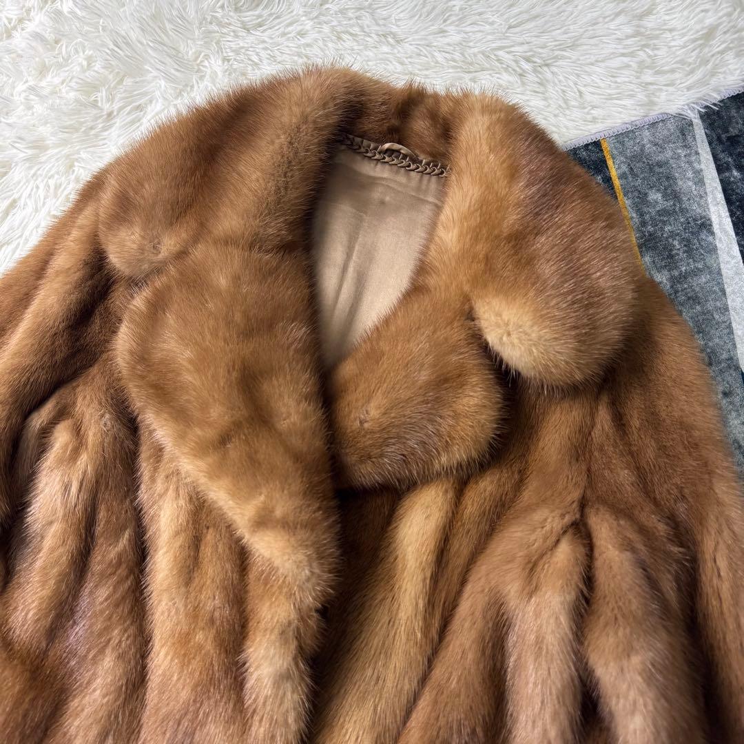 最高級】パステルミンク ファーコート リアルファー 本毛皮 毛並み◎ L